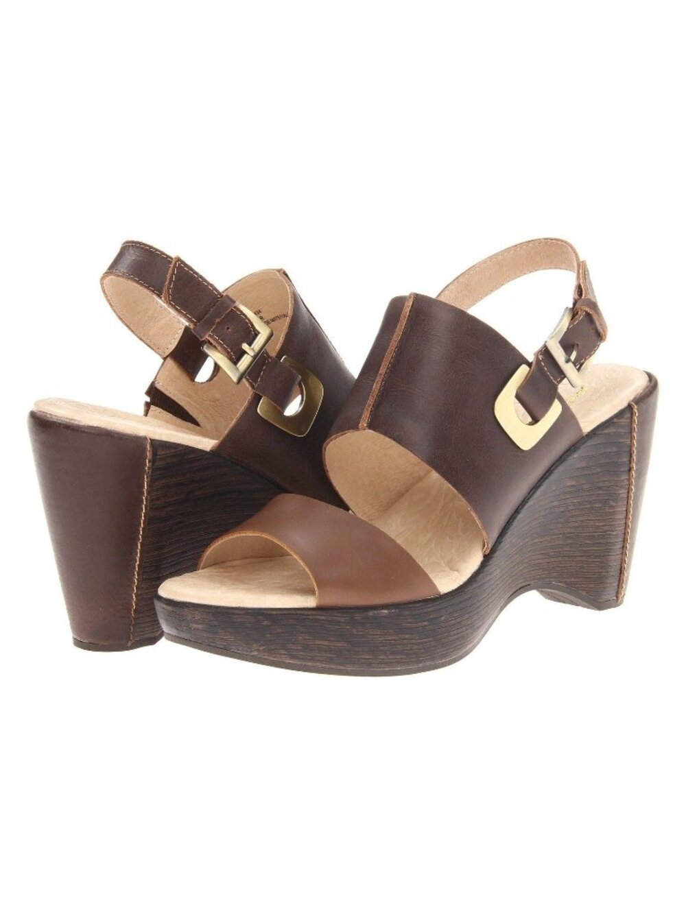 New Women Jambu Gem  Brown Leather Sling Back Sandal Heel Shoe 10